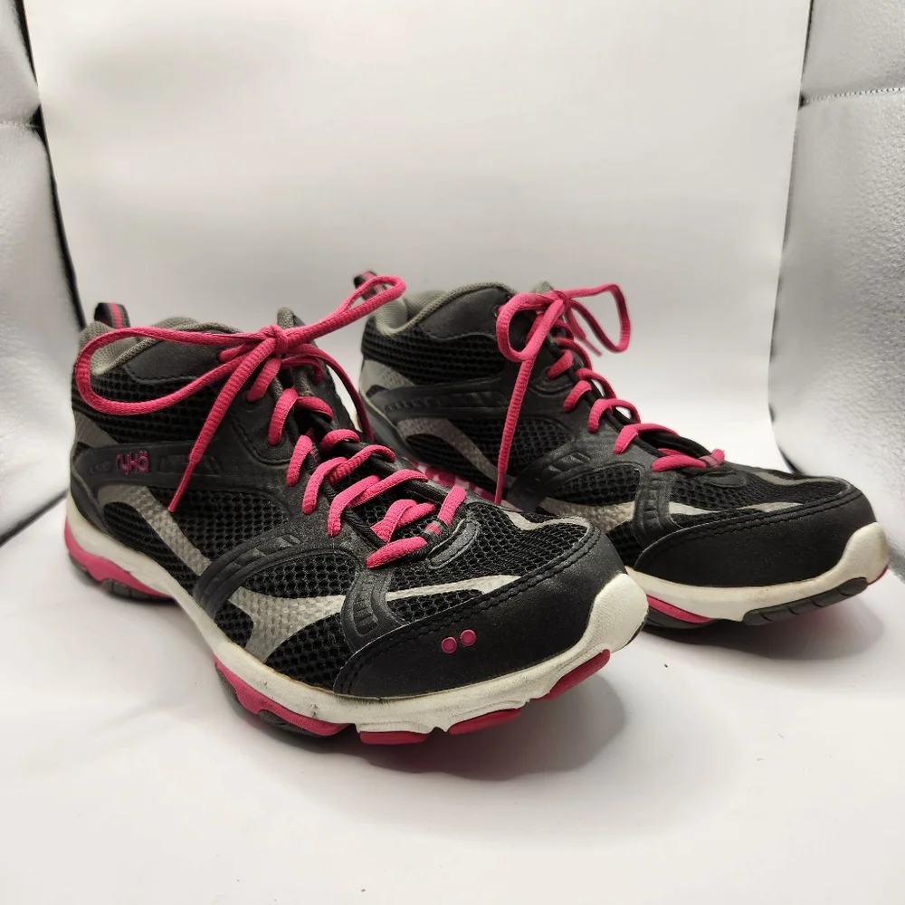 Black/Pink/White Ryka Women's Enhance 2 Sneaker Shoe Size 8.5M